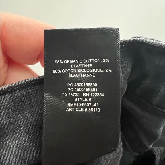 Aritzia Denim Forum The Arlo Hi-Rise Straight Jean Black Size 24 - Picture 10 of 11